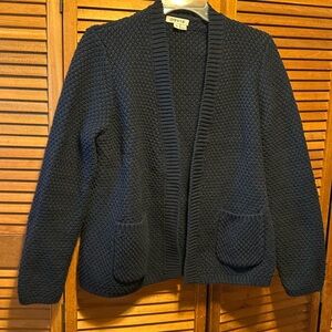Orvis Navy Blue Chunky Knit Cardigan
